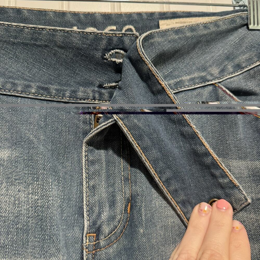 Vintage Y2K GAP Low Rise Jeans Studded Crossover Waist Size 8 - Picture 6 of 9